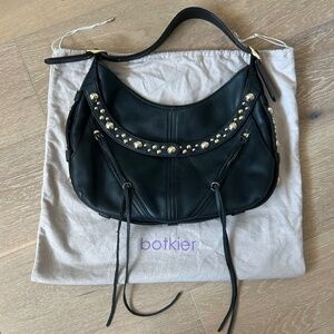 Large Botkier Studded Black Leather Shoulder Bag Barely Used Storage Bag